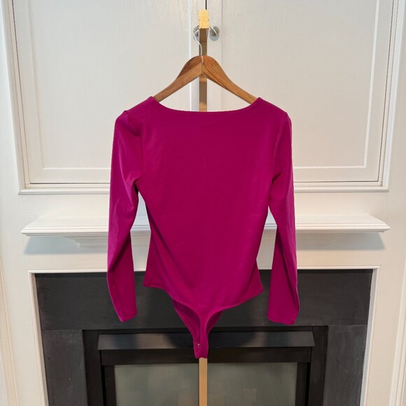 π Express Body Contour Long Sleeve Bodysuit β Fuchsia Pink, Size M (NWT) π - Picture 3 of 6